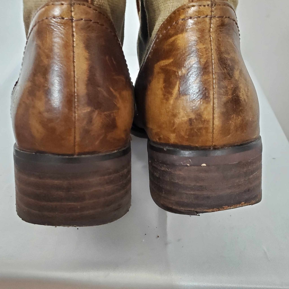 RUDSAK Cognac Leather Ankle Booties Zip/Lace - Picture 5 of 9